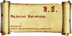 Majoros Barakony névjegykártya